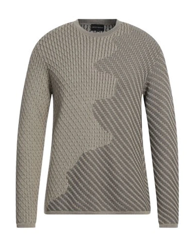 Emporio Armani Man Sweater Beige Size Xxl Virgin Wool, Cotton
