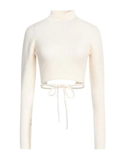 A Paper Kid Woman Turtleneck Ivory Size M Viscose, Polyester, Polyamide In White