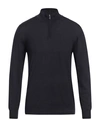 Fedeli Man Turtleneck Midnight Blue Size 50 Virgin Wool In Blue