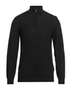 Fedeli Man Turtleneck Black Size 50 Virgin Wool In Grey