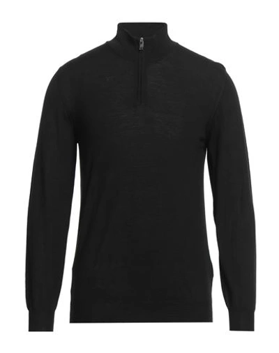 Fedeli Man Turtleneck Black Size 50 Virgin Wool In Black