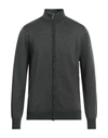 Cashmere Company Man Cardigan Dark Green Size 42 Wool, Cashmere, Silk, Nylon In Green
