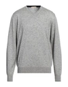 CASHMERE COMPANY CASHMERE COMPANY MAN SWEATER LIGHT GREY SIZE 42 WOOL, CASHMERE, SILK, NYLON