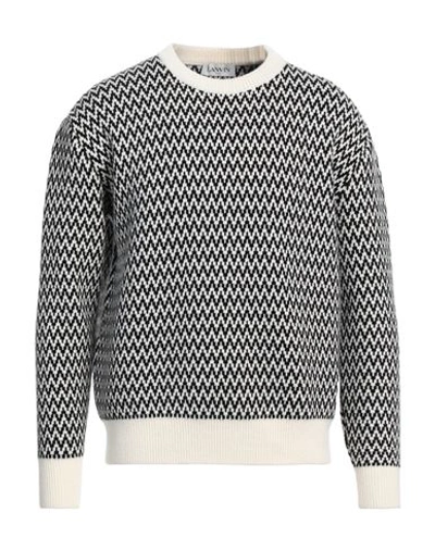 Lanvin Man Sweater Black Size M Merino Wool, Polyamide