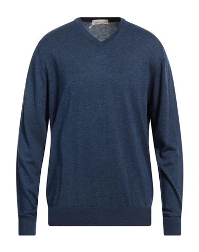 Cashmere Company Man Sweater Blue Size 44 Wool, Cashmere, Silk, Nylon In Blue