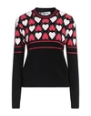 Msgm Black Viscose Blend Sweater In Black