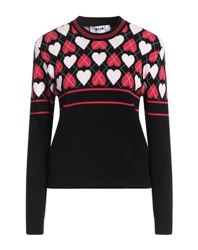 Msgm Woman Sweater Black Size L Viscose, Polyester