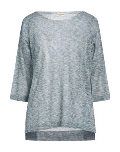 Cashmere Company Woman Sweater Azure Size 12 Cotton, Silk, Lurex, Nylon In Blue