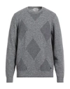 Brooksfield Man Sweater Grey Size 50 Virgin Wool, Wool, Polyamide, Cotton