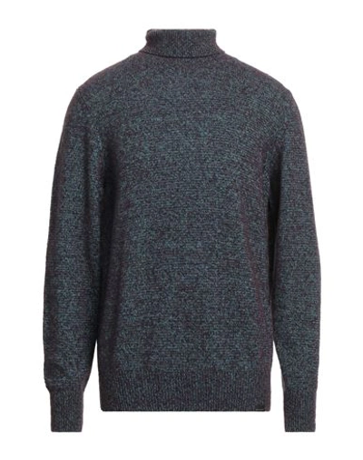 Brooksfield Man Turtleneck Plum Size 36 Virgin Wool, Polyamide In Purple