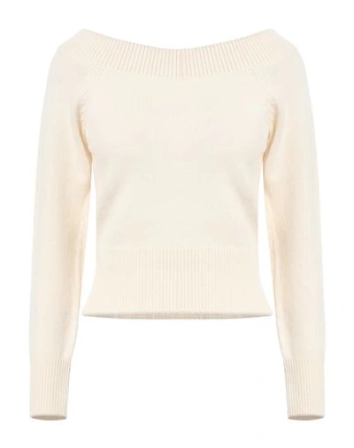 Alexander Mcqueen Woman Sweater Ivory Size L Wool, Cashmere In White