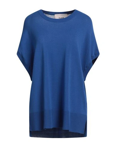 Floor Woman Sweater Blue Size S Viscose, Polyester