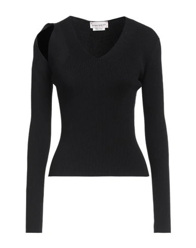 Alexander Mcqueen Woman Sweater Black Size M Wool, Polyester