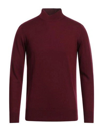 Cashmere Company Man Turtleneck Burgundy Size 44 Wool, Cashmere, Silk, Nylon In Red
