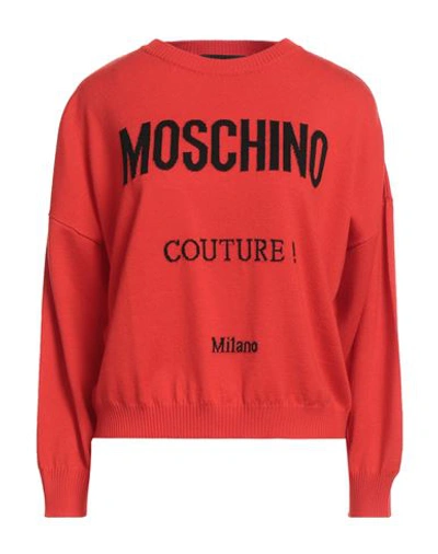 Moschino Woman Sweater Red Size 4 Virgin Wool