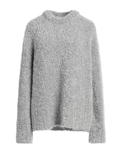 Christian Wijnants Woman Sweater Light Grey Size L Mohair Wool, Virgin Wool, Silk