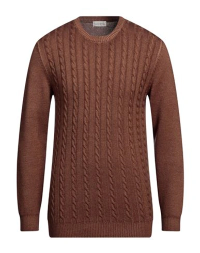 Filoverso Man Sweater Brown Size 3xl Merino Wool