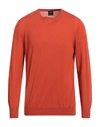 Gran Sasso Man Sweater Tomato Red Size 46 Virgin Wool In Mandarin