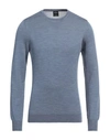 Gran Sasso Man Sweater Slate Blue Size 46 Virgin Wool In Blue