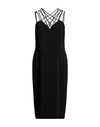 ALBERTA FERRETTI ALBERTA FERRETTI WOMAN MIDI DRESS BLACK SIZE 10 VISCOSE, ELASTANE