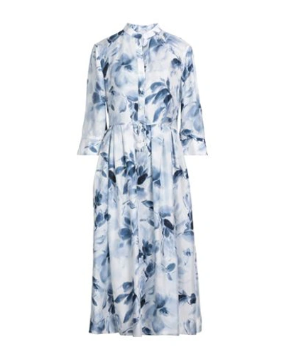 Eleventy Woman Midi Dress Light Blue Size 6 Silk