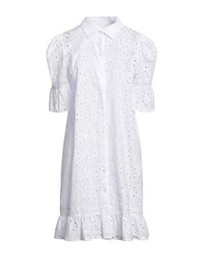 Lafty Lie Woman Mini Dress White Size 12 Cotton
