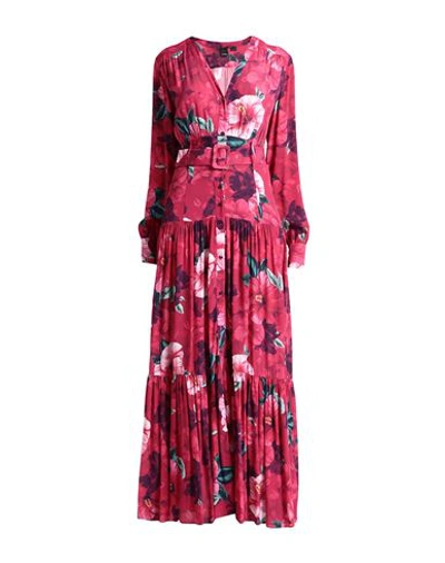 Pinko Floral-print Maxi Dress In Fuchsia