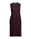 ELEVENTY ELEVENTY WOMAN MIDI DRESS DEEP PURPLE SIZE 8 WOOL, POLYAMIDE