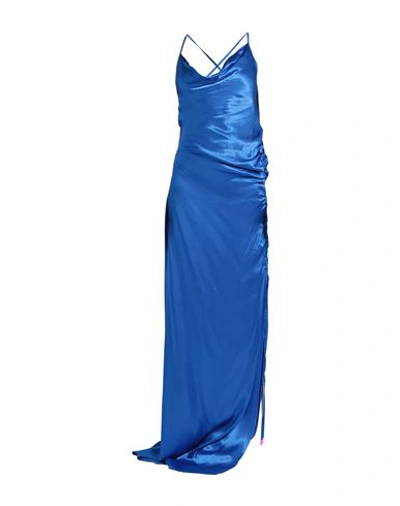 Odi Et Amo Woman Maxi Dress Blue Size 8 Viscose