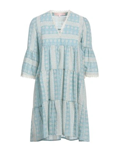 Valerie Khalfon Woman Mini Dress Light Blue Size 8 Cotton