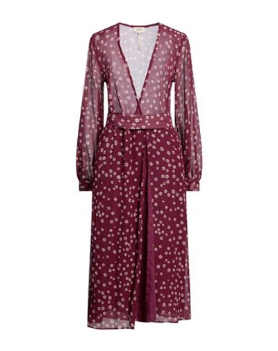 Diega Woman Midi Dress Mauve Size S Cotton, Silk In Purple