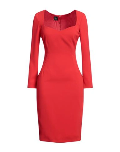 Pinko Woman Midi Dress Red Size 8 Polyester, Elastane In Red