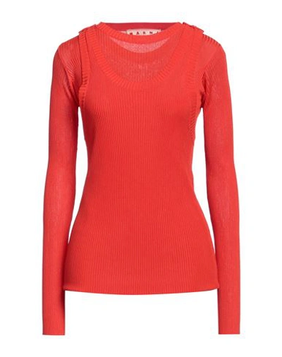 Marni Woman Sweater Tomato Red Size 8 Viscose