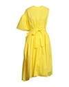 Psophĺa Woman Midi Dress Yellow Size M Cotton