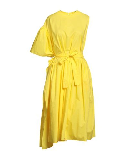 Psophĺa Woman Midi Dress Yellow Size M Cotton In Yellow