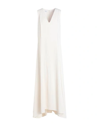 Brunello Cucinelli Woman Maxi Dress Ivory Size S Acetate, Silk In White