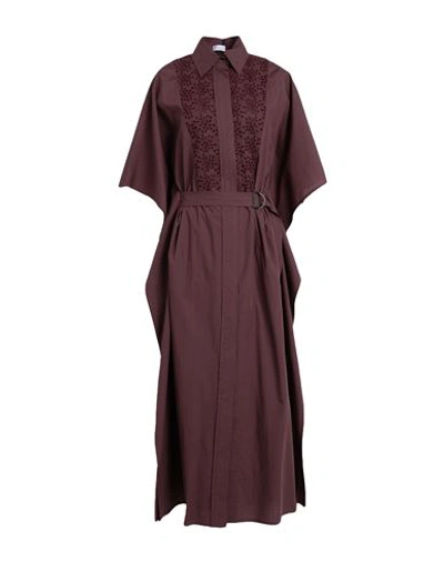 Brunello Cucinelli Woman Maxi Dress Mauve Size M Cotton In Purple