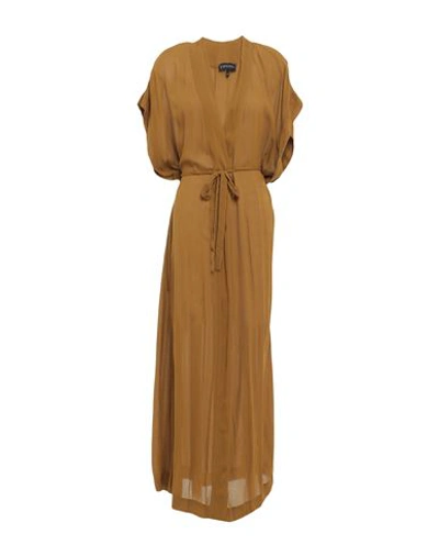 Sophie Deloudi Woman Maxi Dress Camel Size 3 Viscose In Beige