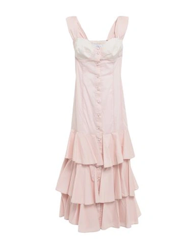 Levinia Woman Maxi Dress Blush Size M Cotton In Pink