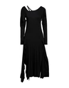 YOHJI YAMAMOTO YOHJI YAMAMOTO WOMAN MIDI DRESS BLACK SIZE 2 COTTON