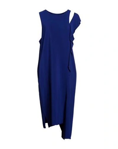 Y's Yohji Yamamoto Woman Midi Dress Bright Blue Size 3 Rayon, Cupro