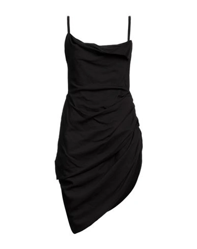 JACQUEMUS JACQUEMUS WOMAN MINI DRESS BLACK SIZE 6 VISCOSE, POLYAMIDE