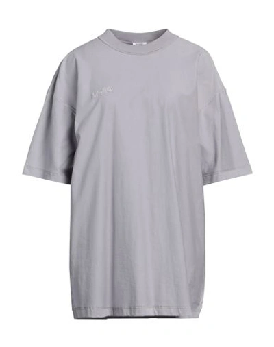 Vetements Woman T-shirt Grey Size L Cotton