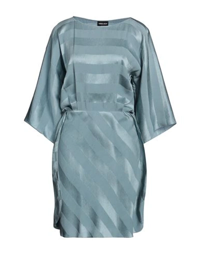 Giorgio Armani Woman Midi Dress Sky Blue Size 6 Silk