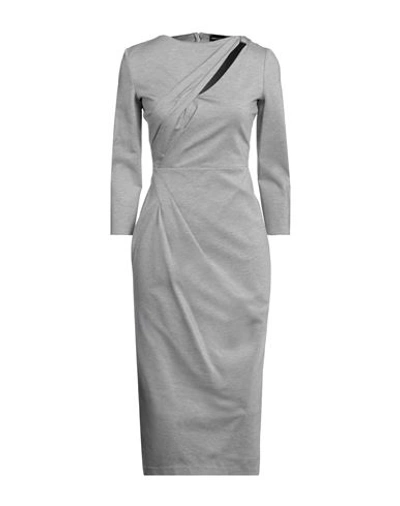 Giorgio Armani Woman Midi Dress Light Grey Size 10 Viscose, Polyamide, Elastane