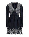 Twinset Woman Mini Dress Navy Blue Size 14 Cotton In Navy Blue