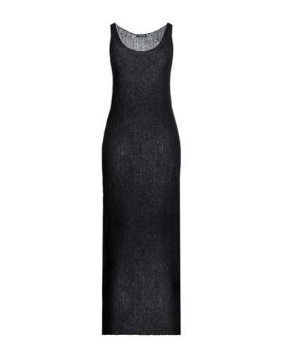 Ann Demeulemeester Woman Maxi Dress Black Size S Polyamide, Cotton, Mohair Wool, Wool