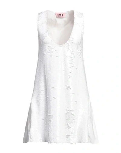 Gina Gorgeous Woman Mini Dress White Size 6 Cotton, Elastane, Polyester