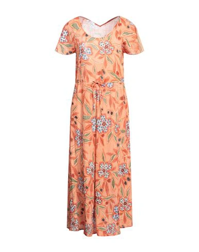 Diana Gallesi Woman Maxi Dress Orange Size 10 Polyester, Elastomultiester