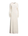 ANN DEMEULEMEESTER ANN DEMEULEMEESTER WOMAN MAXI DRESS IVORY SIZE M ALPACA WOOL, WOOL, CASHMERE